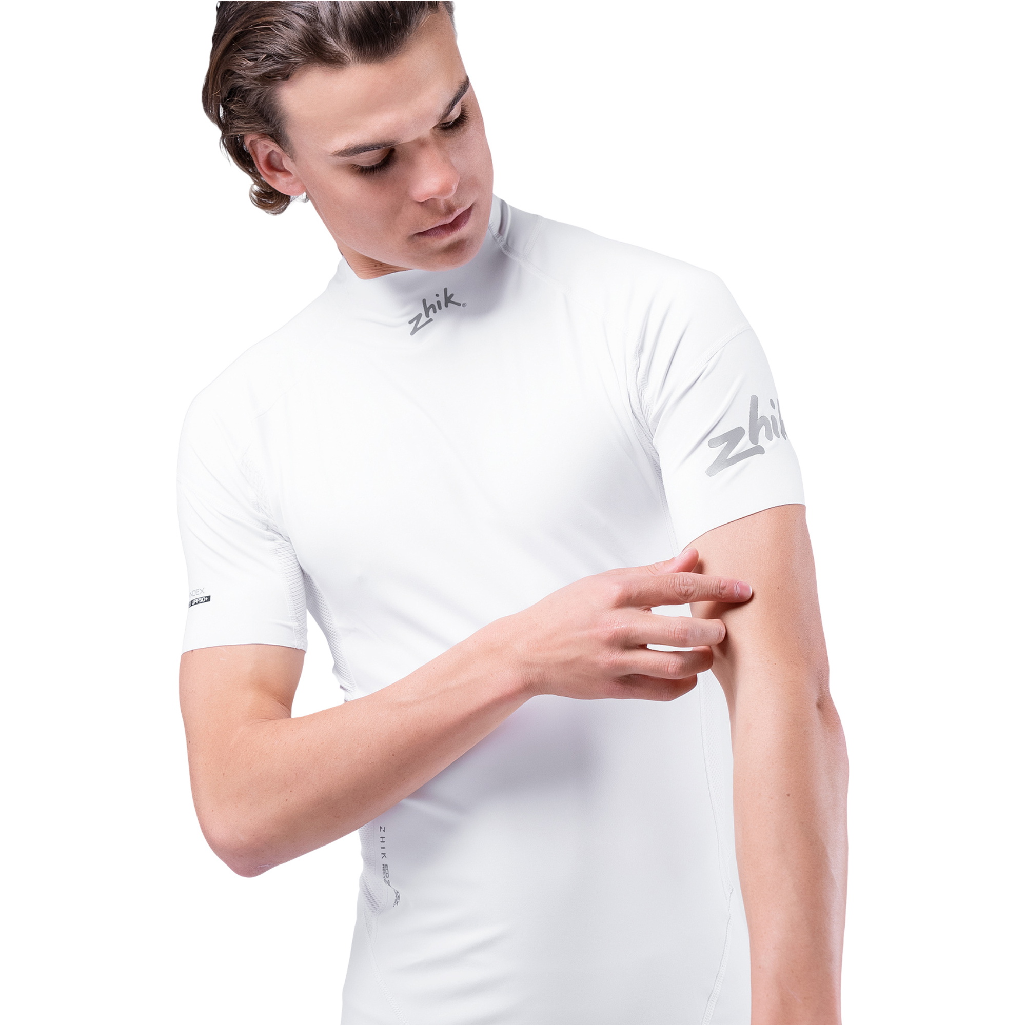 Zhik Mens Eco Spandex UPF50+ Short Sleeve Top DTP-0067-M-WHT - White